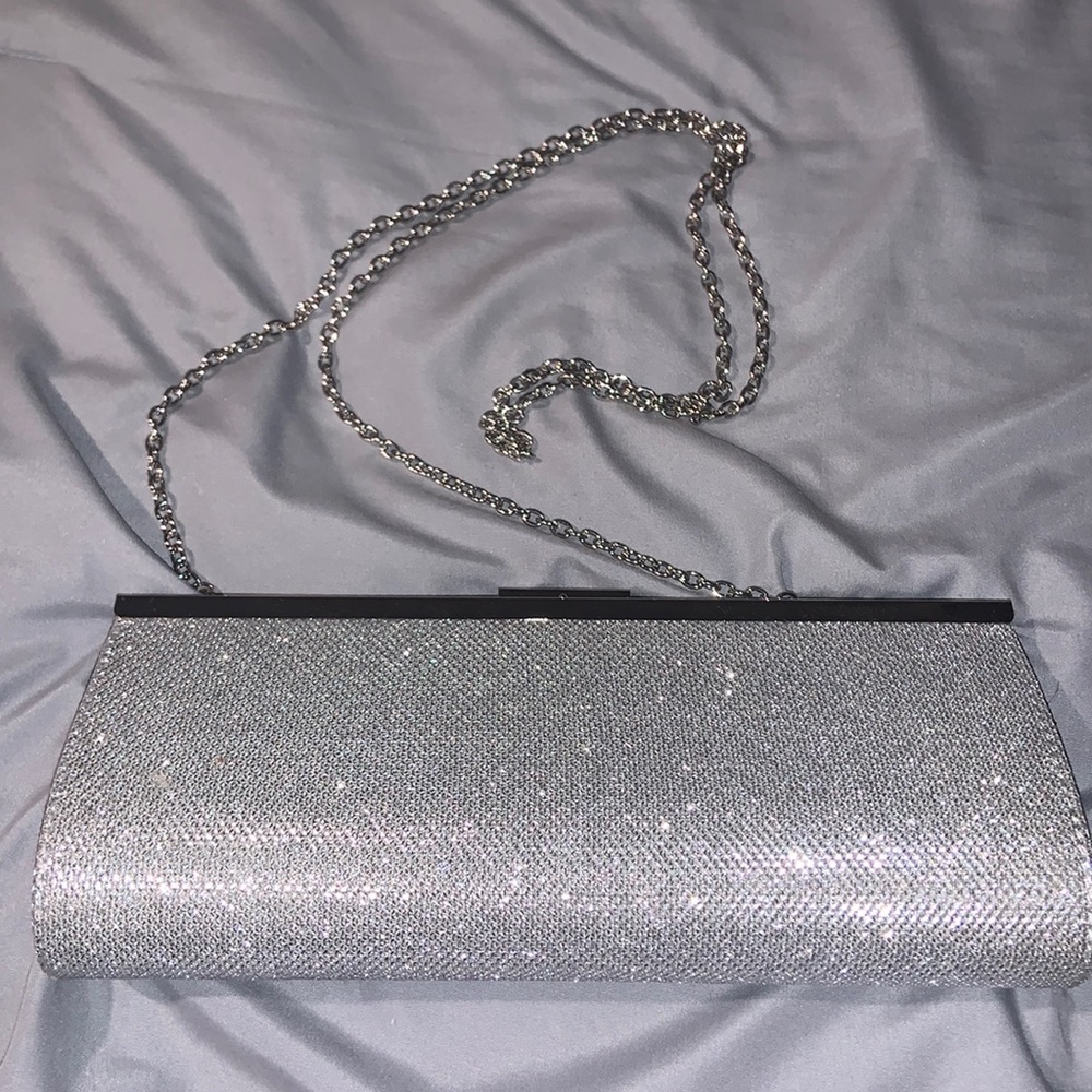 Silver clutch with chain